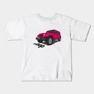 Jeep Wrangler - Pink Kids T-Shirt